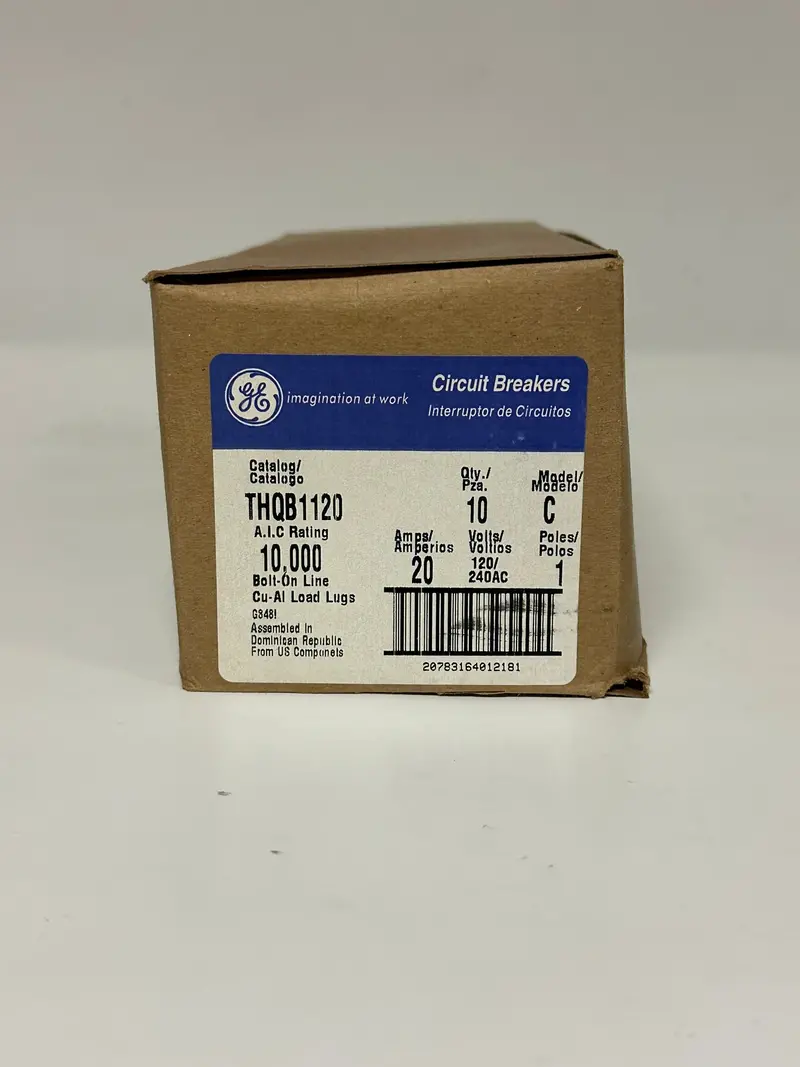 10-Pack Ge Thqb1120 Bolt-On Circuit Breakers – 20A, 120/240Vac, Type C 1