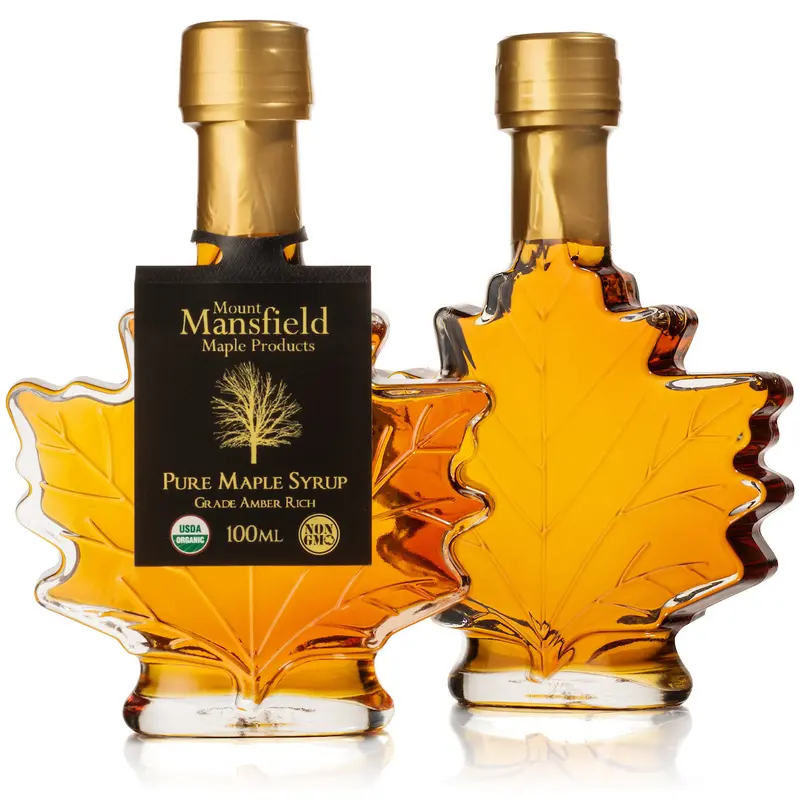 100Ml Organic Vermont Maple Syrup In Maple Leaf–Shaped Favor Bottle 1