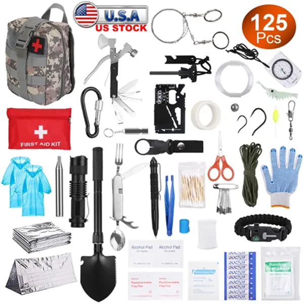 125-Piece Professional Survival Kit For Camping, Hiking & Emergency Preparedness 1