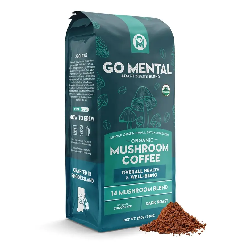 14-Ingredient Mushroom Coffee With Adaptogens – Energizing Blend 1