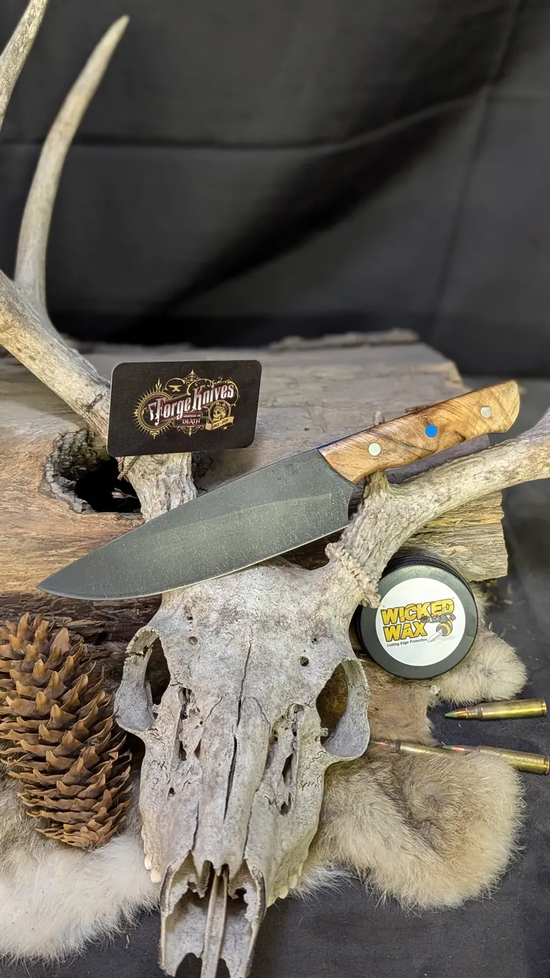6.5-Inch Chef Knife With Maple Burl Handle 1