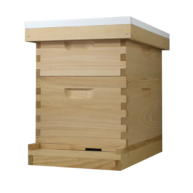 8-Frame Fully Assembled Langstroth Hive – Deep + Medium Boxes With Frames & Wax-Coated Foundations 1