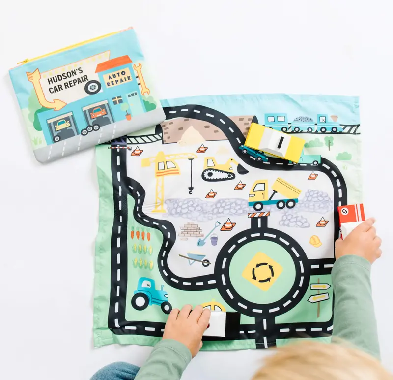 All-In-One Toy Car Play Mat With Integrated Carry Pouch 1