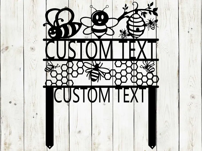 Bee Farm Sign – Custom Honeybee-Themed Garden Marker For Apiaries 1