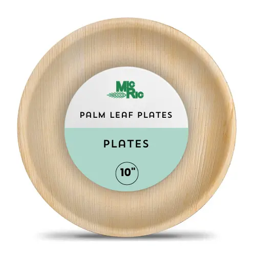 Biodegradable 10" Palm Leaf Dinner Plates – 250-Count Box 1
