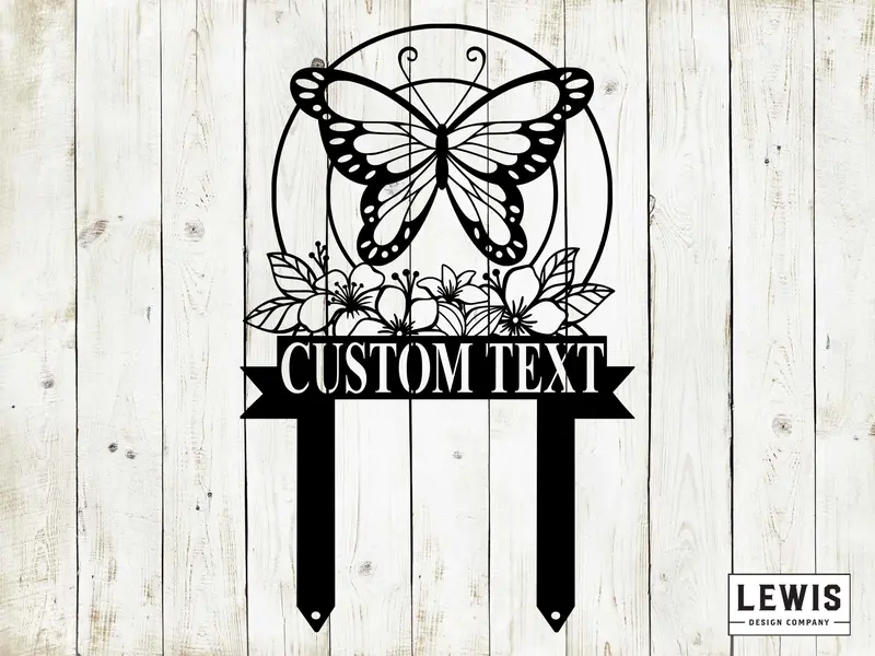 Butterfly Garden Stake – Personalized Metal Yard Decor For Nature Lovers 1