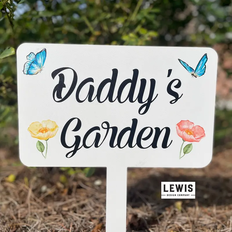 Butterfly Garden Stake – Stylish Metal Yard Art With Custom Engraving Option 1