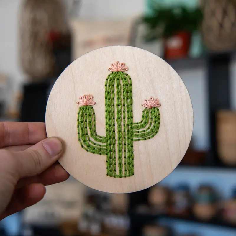 Cactus Cross-Stitch Kit – Beginner-Friendly Embroidery Project 1