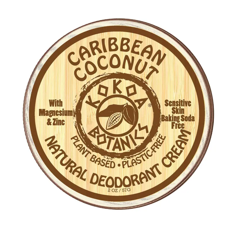 Caribbean Coconut Natural Deodorant Cream – Baking Soda-Free, 2.5 Oz, Sensitive Skin Formula 1