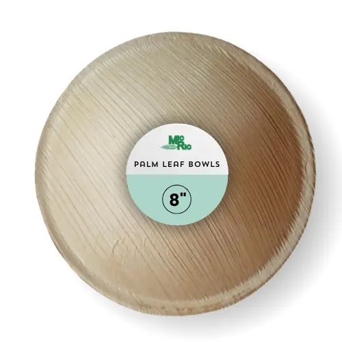 Compostable 8" Palm Leaf Serving Bowls – 240-Count Box 1