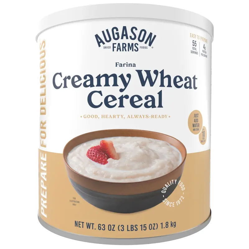 Creamy Wheat Breakfast Cereal – 55 Servings, Nutrient-Dense Whole Grain Can 1