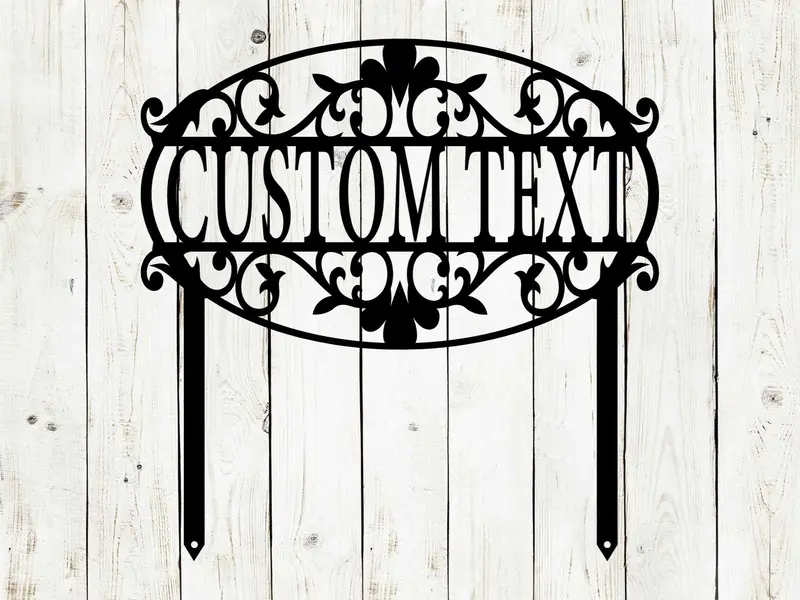 Custom Address Garden Sign – Decorative Metal Plaque For Driveways & Entries 1