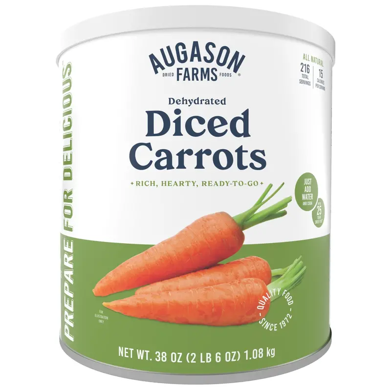 Dehydrated Diced Carrots – Long-Lasting, Nutrient-Rich Survival Food (216 Servings Per Can) 1