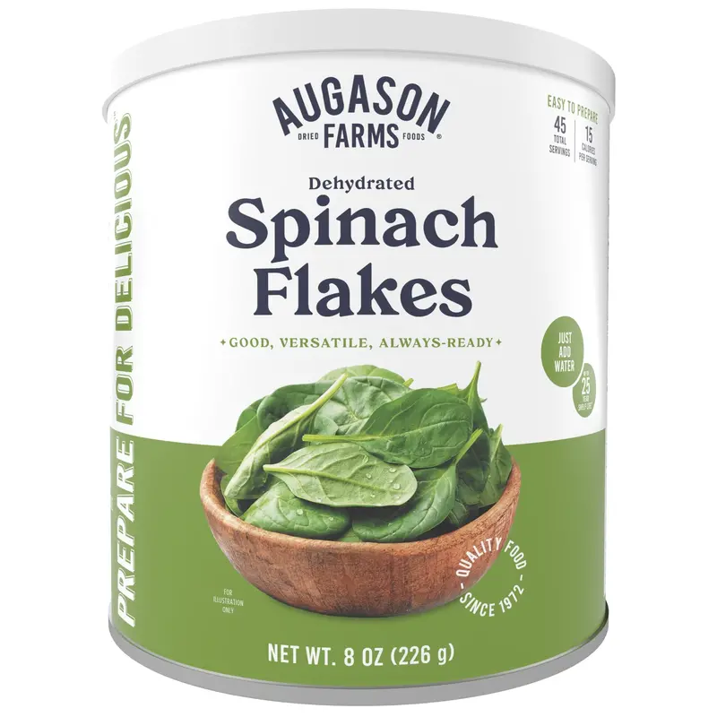 Dehydrated Spinach Flakes – 45-Serving Can 1