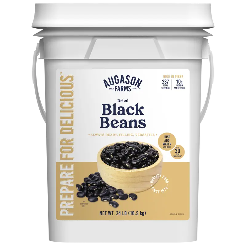 Dried Black Beans – 4-Gallon Food-Grade Pail (237 Servings) 1