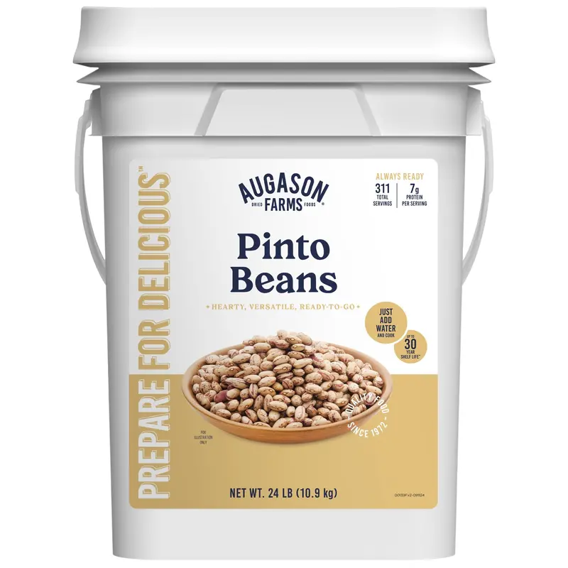 Dried Pinto Beans – 4-Gallon Food-Grade Pail (311 Servings) 1