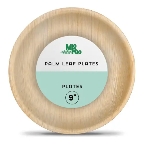 Eco-Friendly Palm Leaf Round Plates – 9" (300-Count Box) 1