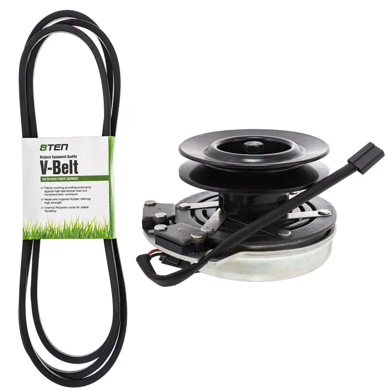Electric Pto Clutch And Drive Belt Kit Compatible With Troy-Bilt, White, Outdoor Power Equipment, And Cub Cadet – Mk1006351 1