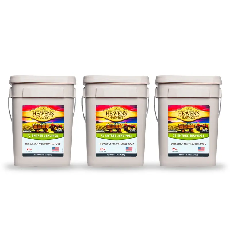 Emergency Entree Food Bucket – 3-Pack Survival Meal Kit 1
