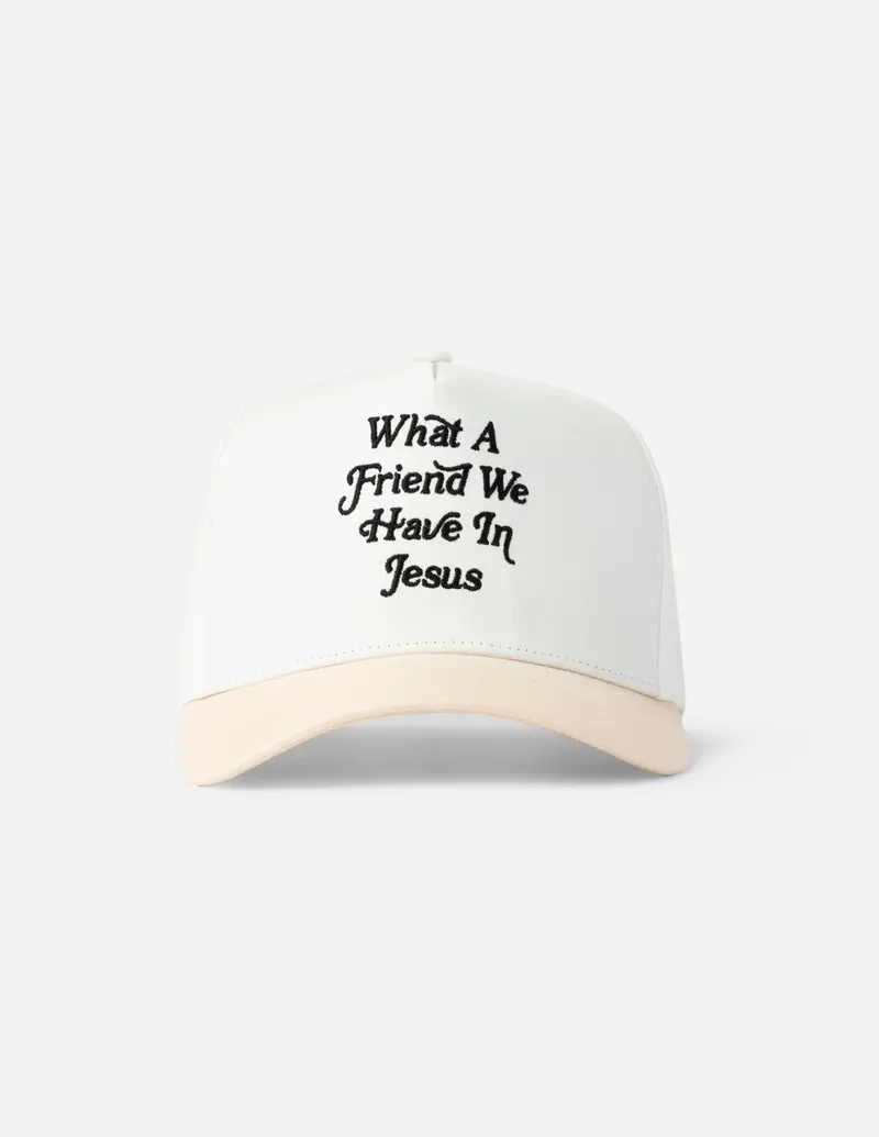 Faith-Inspired Trucker Hat Featuring 'What A Friend In Jesus' 1