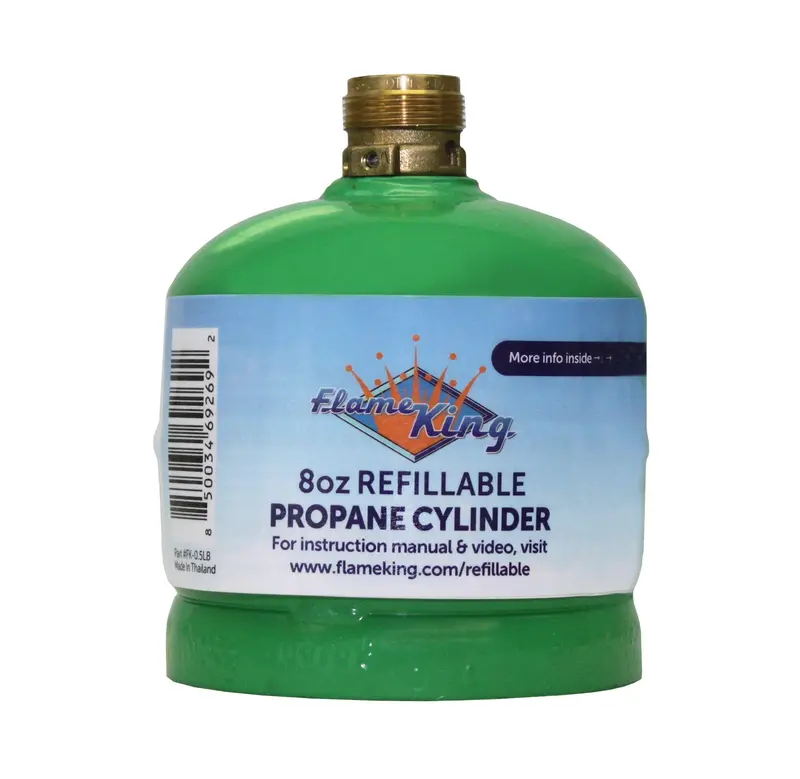 Flame King 8 Oz (1/2 Lb) Sustainable Refillable Propane Tank 1