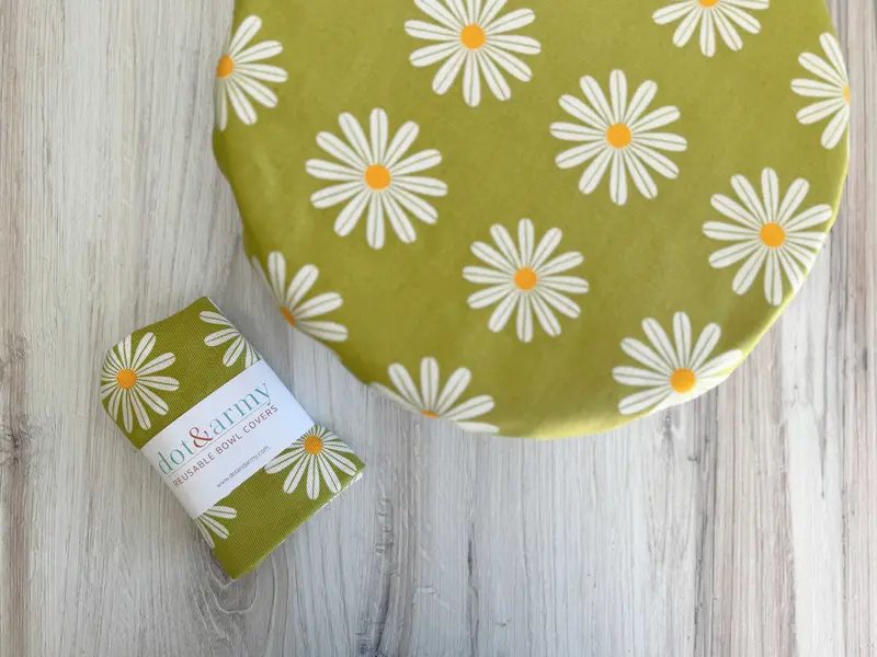Floral Daisy Print Reusable Bowl Cover 1