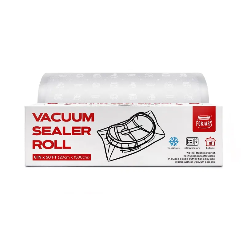 Forjars® 8-Inch Vacuum Sealer Roll – Dual-Textured, 7.5 Mil Gauge 1