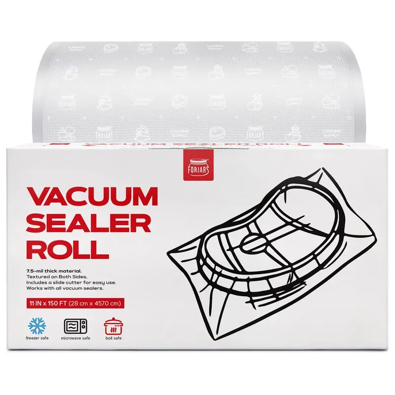 Forjars Premium Vacuum Sealer Rolls – 11" X 150 Ft, Dual-Textured, 7.5 Mil Thickness 1