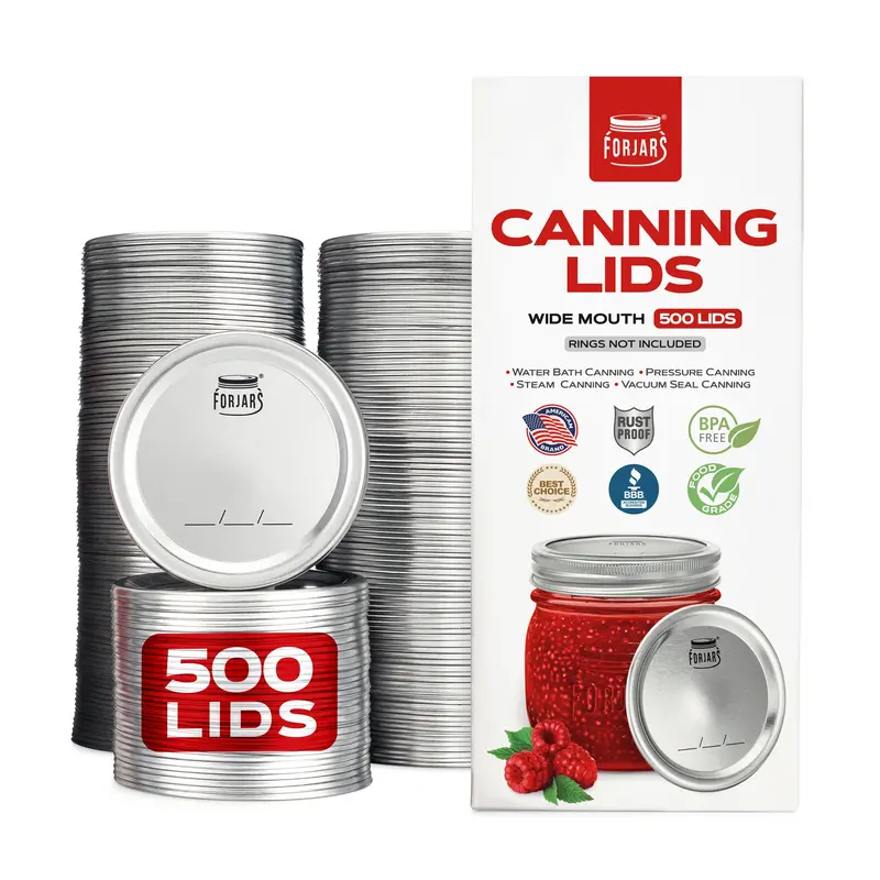Forjars Wide Mouth Mason Jar Lids (500-Pack) 1