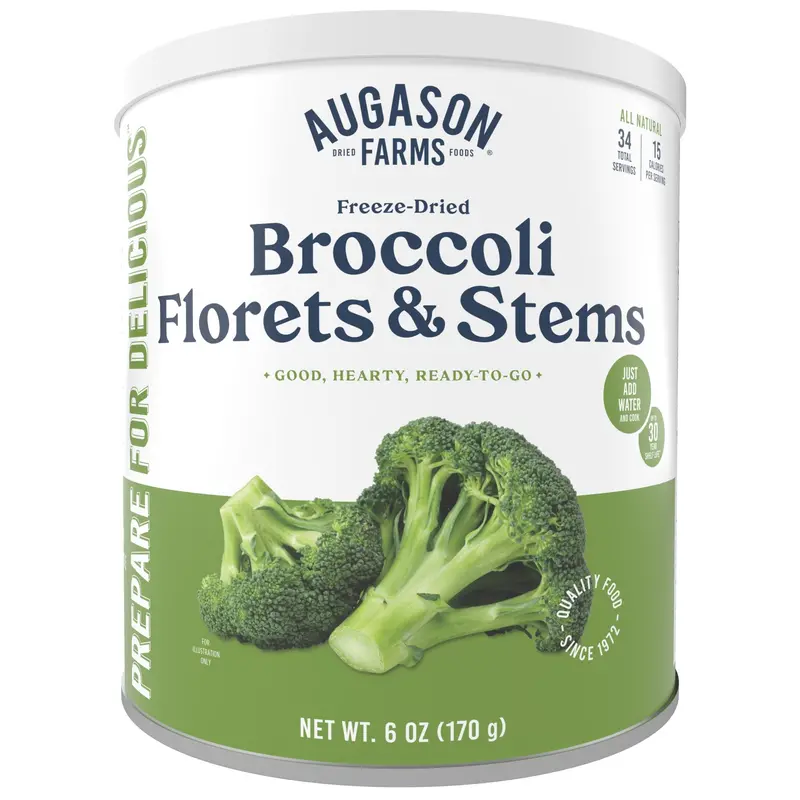 Freeze-Dried Broccoli Florets & Stems – 34-Serving Can 1