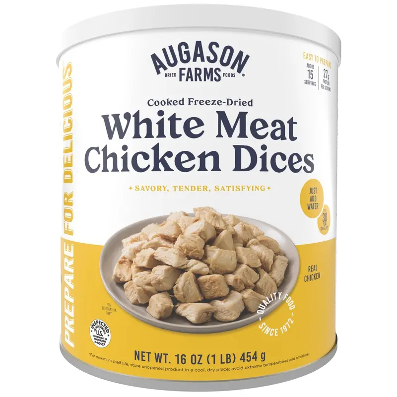 Freeze-Dried Cooked Chicken Dices In Can – 15 Servings 1