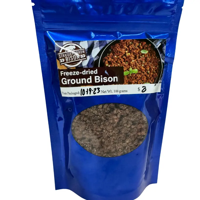 Freeze-Dried Cooked Ground Bison – 100 G, Shelf-Stable Protein 1