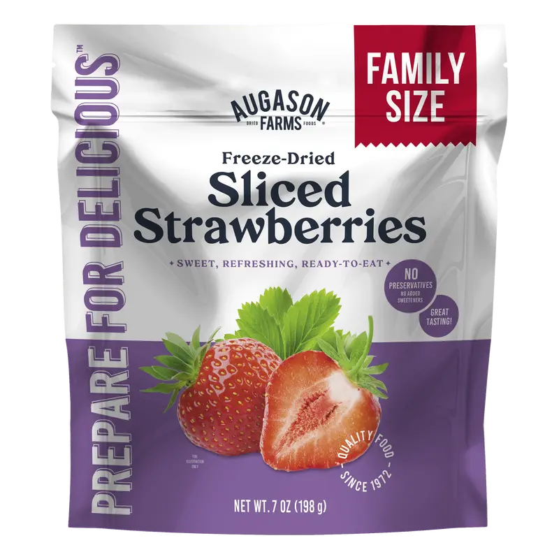 Freeze-Dried Sliced Strawberries – Family-Size Pouch (20 Servings) 1