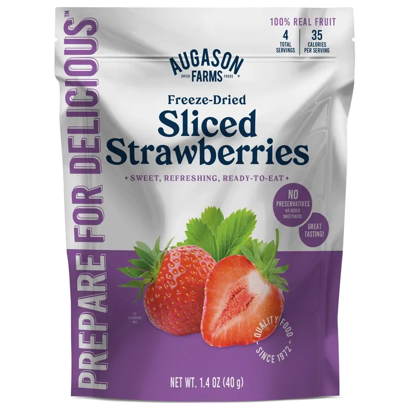 Freeze-Dried Strawberry Slices – 4-Serving Re-Sealable Pouch 1