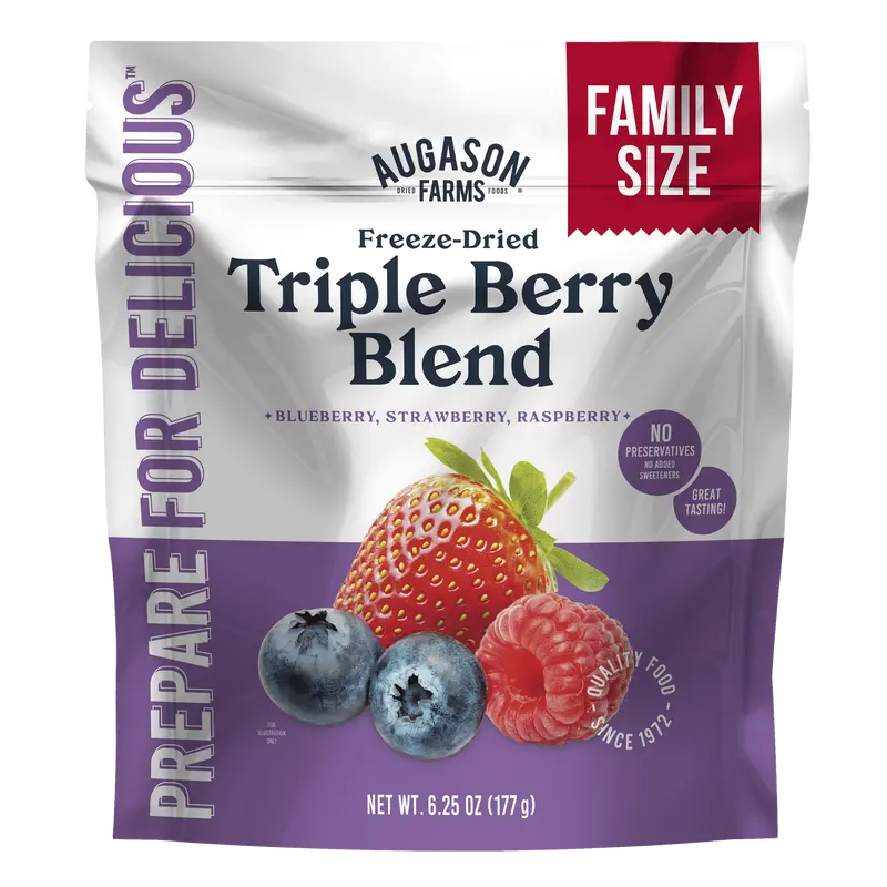 Freeze-Dried Triple Berry Blend – Family-Size Pouch (16 Servings) 1