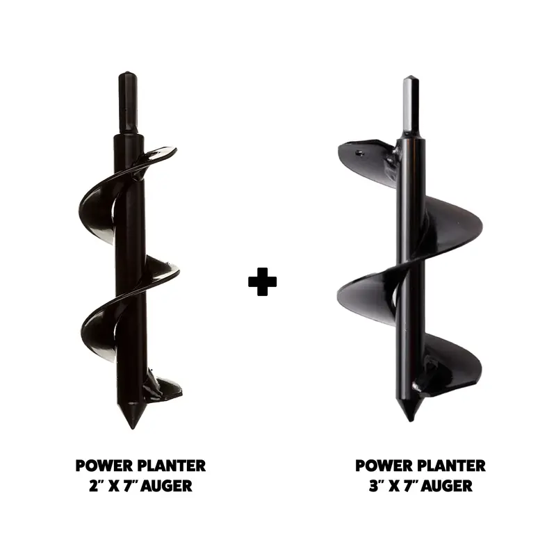 Garden Auger Starter Set – Includes 2" X 7" And 3" X 7" Precision Planting Tools 1