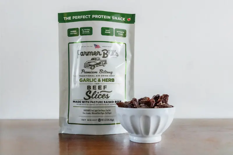 Garlic & Herb Beef Biltong – 1/2 Lb Sliced Protein Snack 1