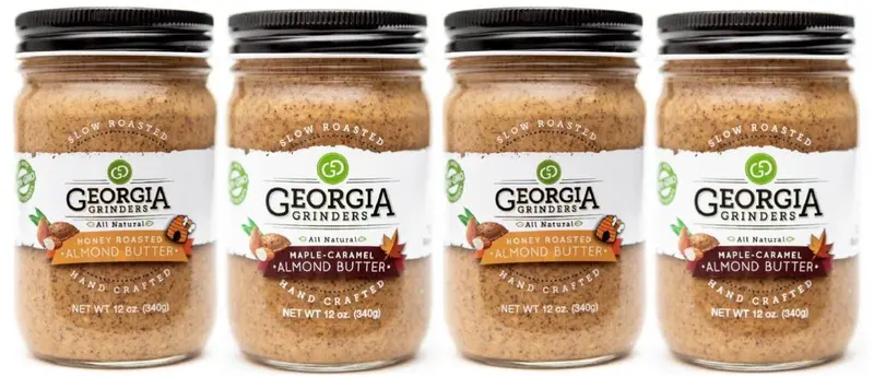 Georgia Grinders Almond Butter Duo — Maple Caramel + Honey Roasted (Two 12 Oz Jars Each) 1