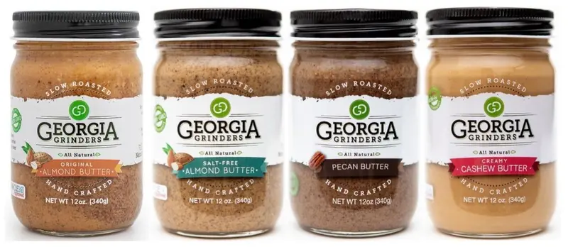 Georgia Grinders Whole30-Certified Nut Butter Sampler (4 X 12 Oz: Almond, Cashew, Pecan, Salt-Free Almond) 1