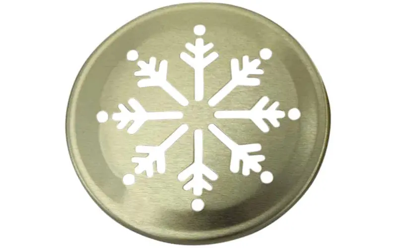 Gold Snowflake-Embossed Lid Inserts – 10-Pack For Regular-Mouth Mason Jars 1