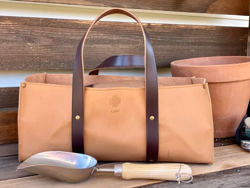 Handcrafted Leather Garden Tool Tote – Durable, Adjustable Carry Bag For Outdoor Tasks 1