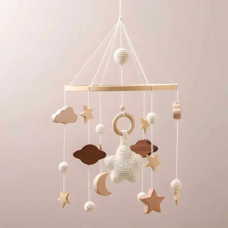 Handcrafted Wooden Hanging Mobile Toys For Nursery 1