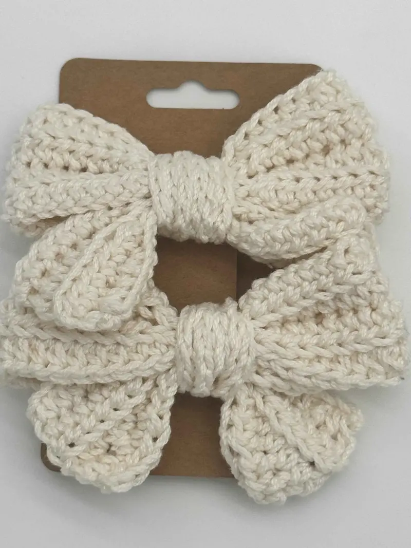 Handmade Crochet Bow Hair Clip – Unique, Artisan-Crafted Accessory 1