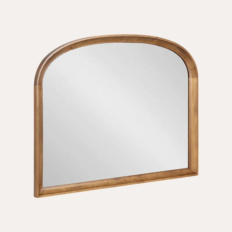 Hatherleigh Wicker-Accented Arched Mirror For Bath Or Bedroom 1