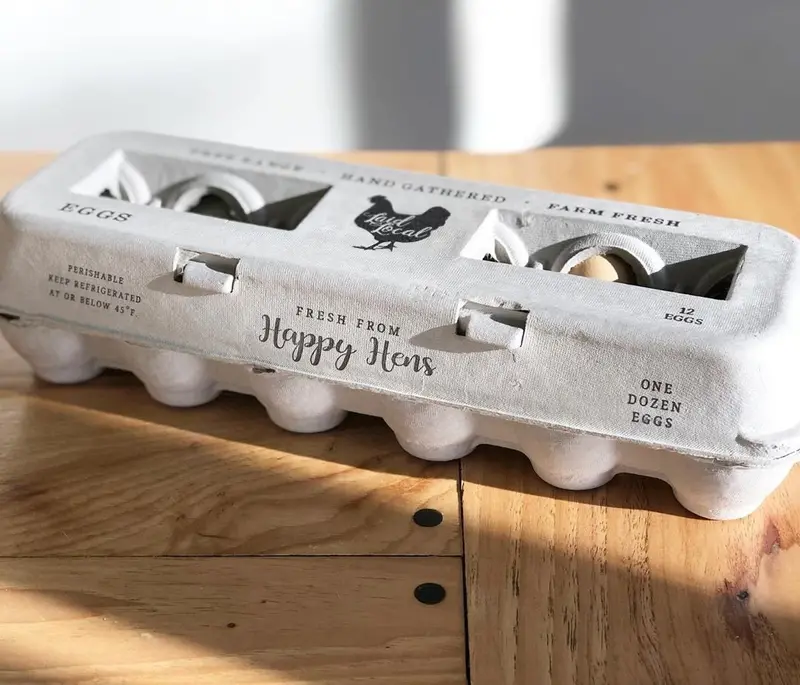 Henlay 'Laid Local' Printed Egg Cartons – Vintage-Inspired Design, Multiple Quantities 1