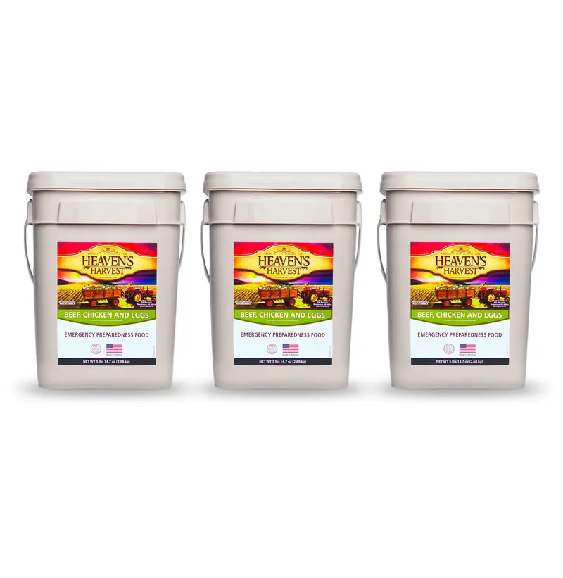 High-Protein Survival Food Bucket – 3-Pack Emergency Meal Kit 1