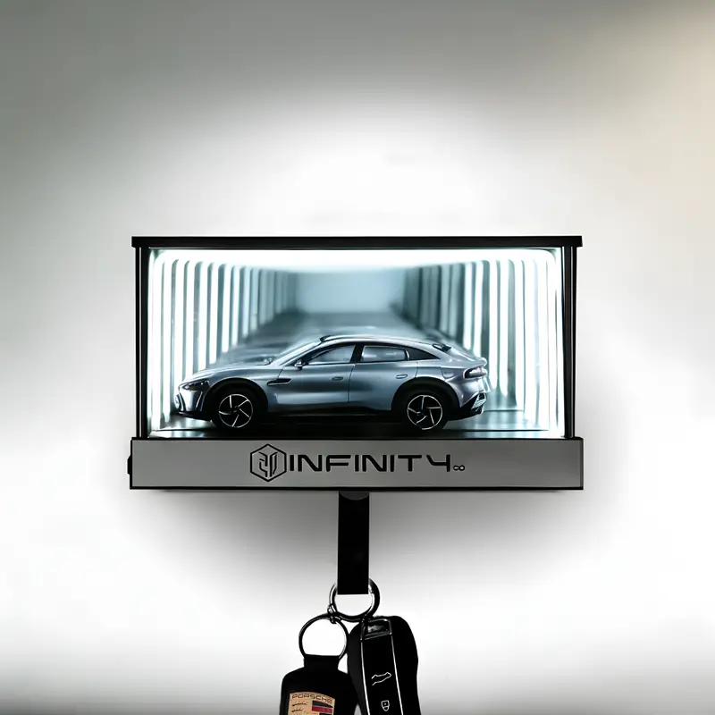 Infinity Garage Key Organizer With Mirror-Fronted 1:64 Scale Car Showcase 1