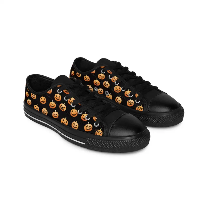 Jack-O'-Lantern Men'S Low-Top Halloween Sneakers 1