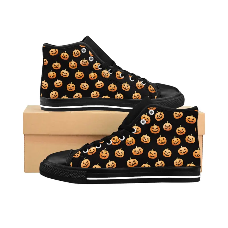 Jack-O'-Lantern Women'S High-Top Halloween Sneakers 1