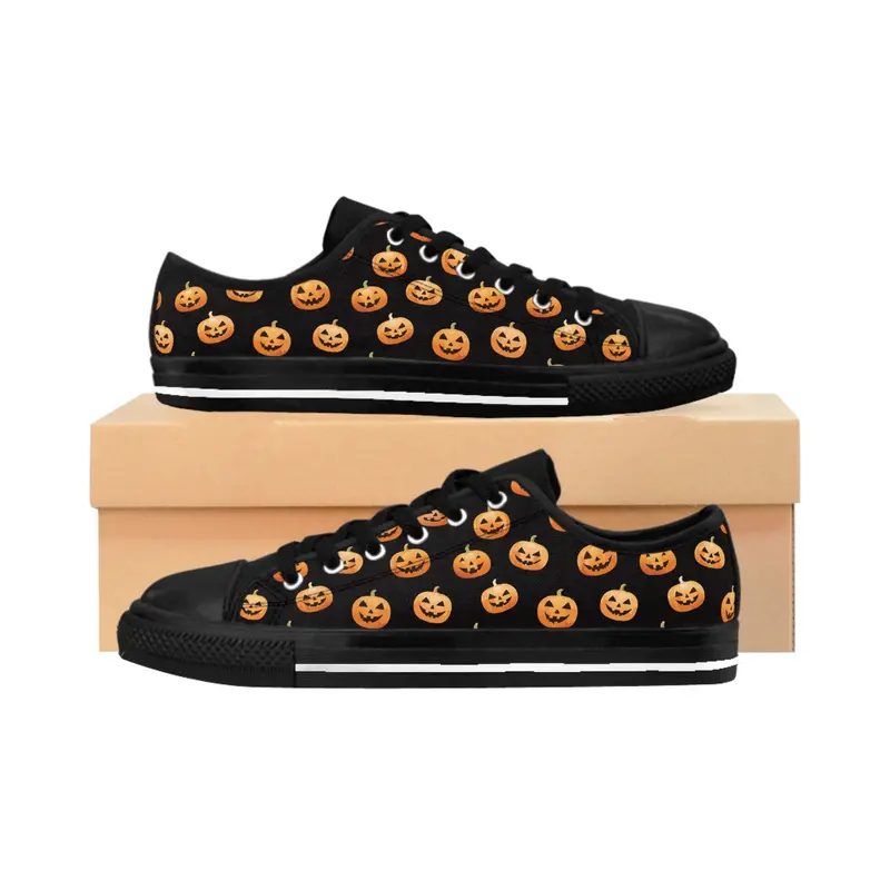 Jack-O'-Lantern Women'S Low-Top Halloween Sneakers 1